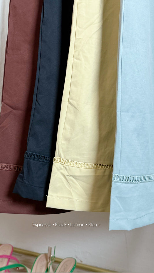 Lace Hem Boyfriend Pants