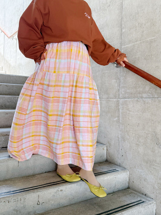 Plaid Linen Skirt