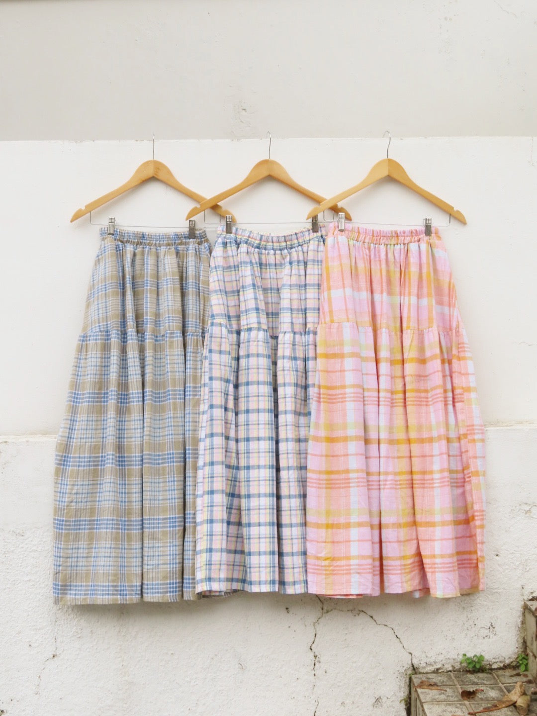 Plaid Linen Skirt