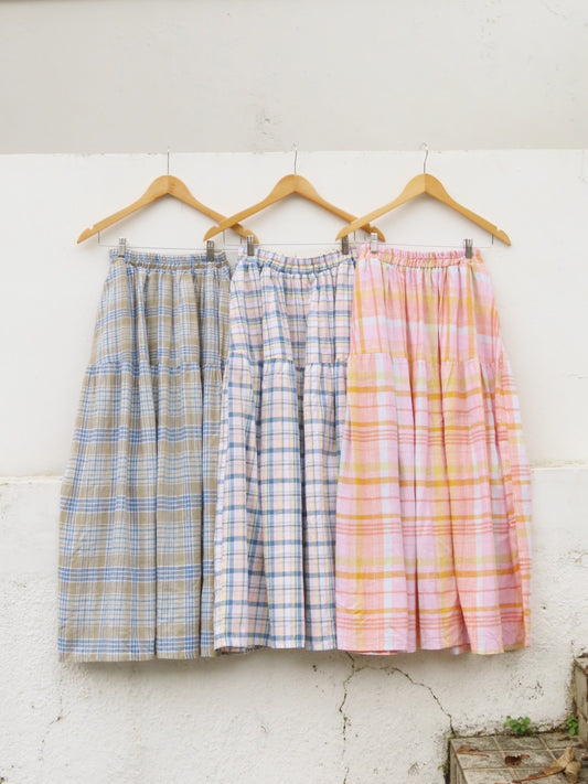 Plaid Linen Skirt