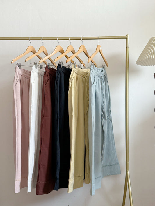 Lace Hem Boyfriend Pants