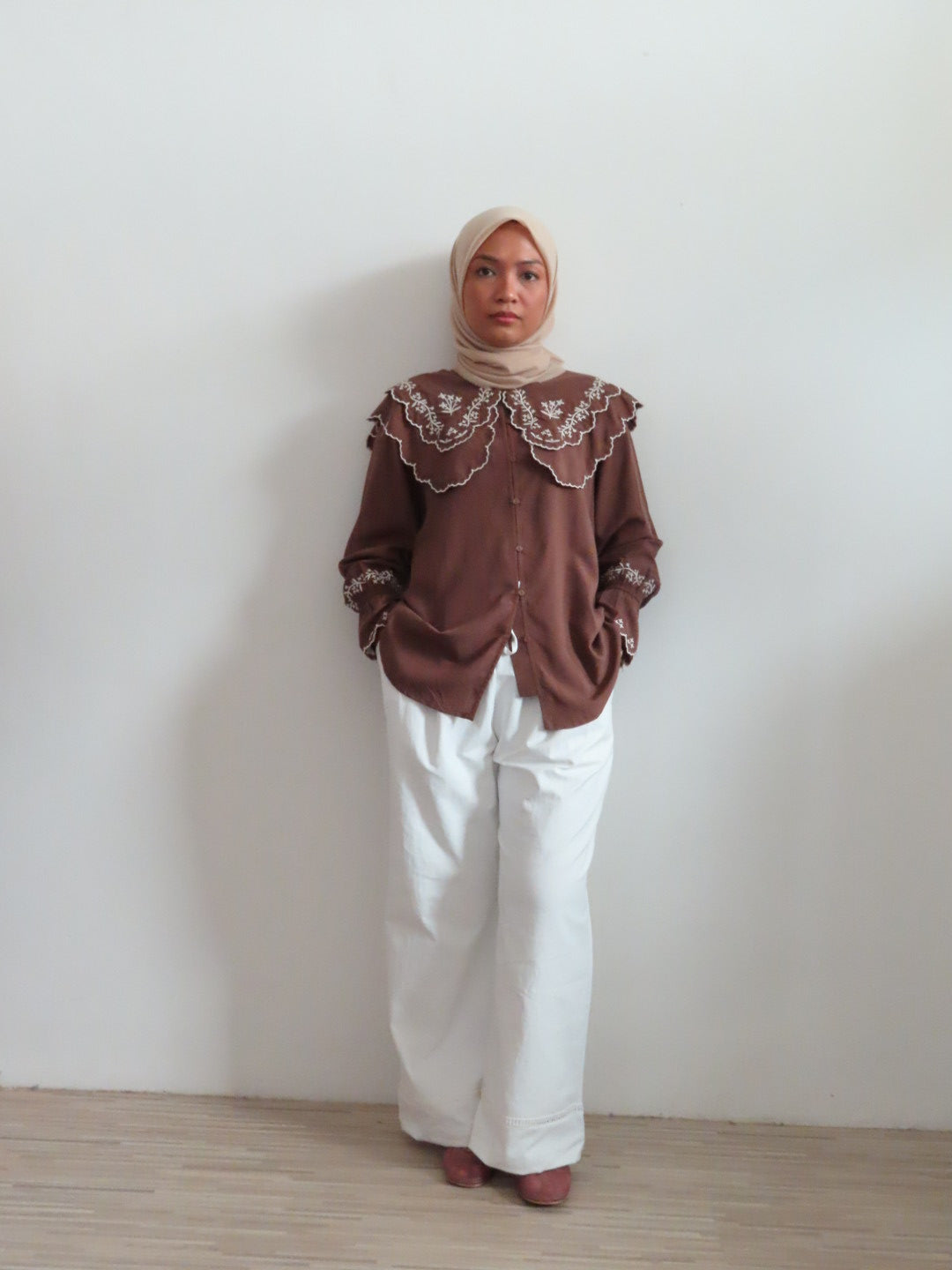 Lace Hem Boyfriend Pants