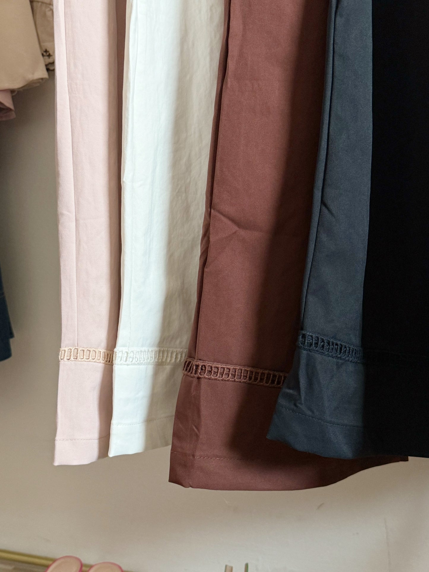 Lace Hem Boyfriend Pants