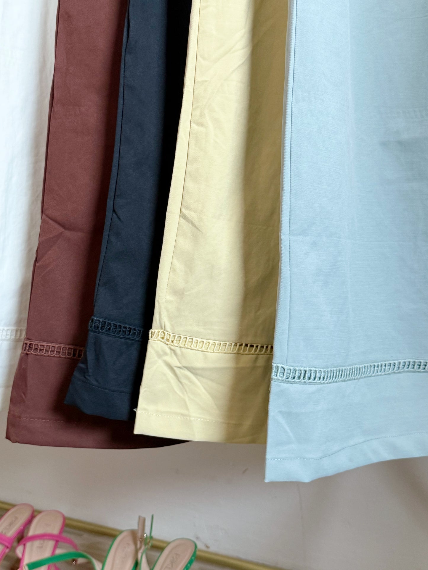 Lace Hem Boyfriend Pants